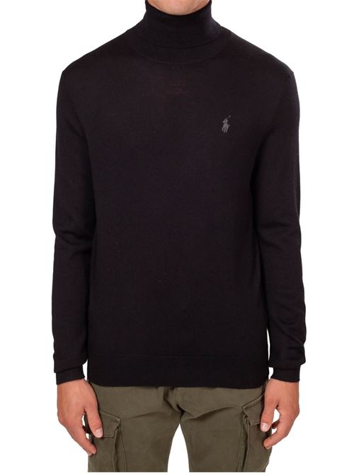 Maglione Uomo nero con logo ricamato POLO RALPH LAUREN | 710876851001